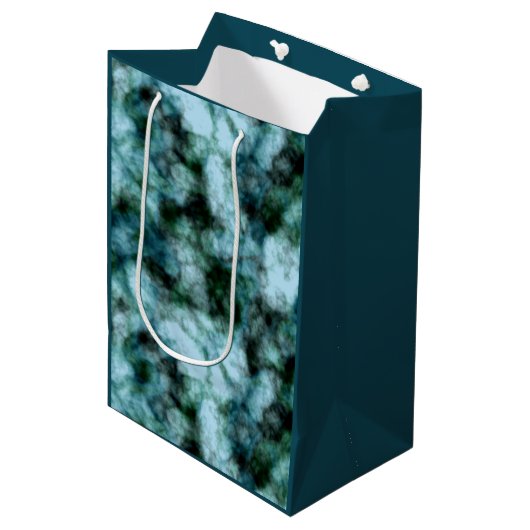 Sac Cadeau Moyen Marbre bleu vert (Devant Angle)