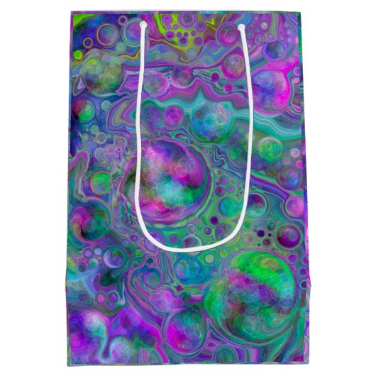 Sac Cadeau Moyen Marbre Bokeh violet, vert et bleu fluid Art Bokeh (Dos)
