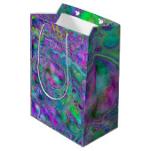 Sac Cadeau Moyen Marbre Bokeh violet, vert et bleu fluid Art Bokeh (Dos Angle)