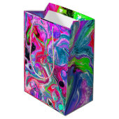 Sac Cadeau Moyen Marbre coloré Fluid Art Anniversaire (Dos Angle)