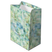 Sac Cadeau Moyen Marbre d'or Aqua Mint Abstrait (Dos Angle)