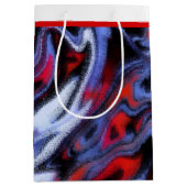 Sac Cadeau Moyen Marbre rouge, blanc et bleu (Devant)