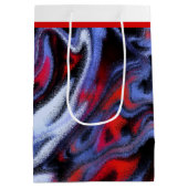 Sac Cadeau Moyen Marbre rouge, blanc et bleu (Dos)