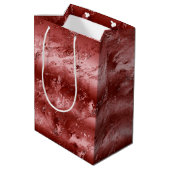 Sac Cadeau Moyen Marbre rouge brillant (Dos Angle)