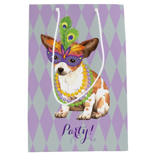 Sac Cadeau Moyen Mardi Gras Chihuahua (Devant)