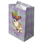 Sac Cadeau Moyen Mardi Gras Chihuahua (Devant Angle)