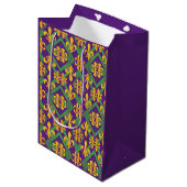 Sac Cadeau Moyen Mardi Gras Fleur de lis (Devant Angle)