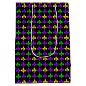 Sac Cadeau Moyen Mardi Gras Fleur de Lis Motif Tissus (Dos)