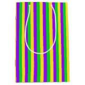 Sac Cadeau Moyen Mardi Gras Vert, Jaune, Violet Gratté (Devant)