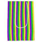 Sac Cadeau Moyen Mardi Gras Vert, Jaune, Violet Gratté (Dos)