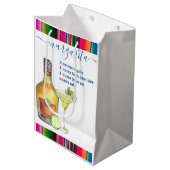 Sac Cadeau Moyen Margarita Cocktail Recette Aquarelle (Devant Angle)