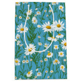 Sac Cadeau Moyen Marguerites Blanches D'Été Sur Aqua (Devant)