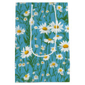 Sac Cadeau Moyen Marguerites Blanches D'Été Sur Aqua (Dos)