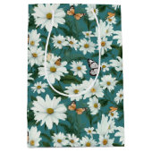 Sac Cadeau Moyen Marguerites blanches et papillons (Devant)