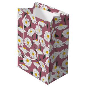 Sac Cadeau Moyen Marguerites roses