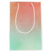 Sac Cadeau Moyen Mariage à la Menthe et Pêche Orange (Devant)