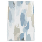 Sac Cadeau Moyen Mariage Abstrait à crème blanche bleue (Dos)