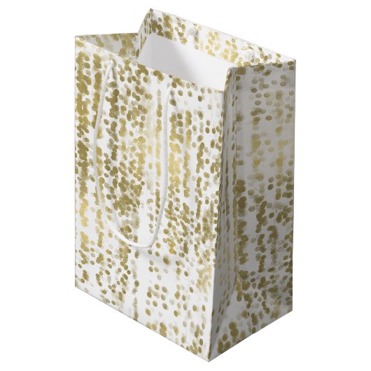 Sac Cadeau Moyen Mariage Abstrait Gold Jewel Bokeh (Devant Angle)