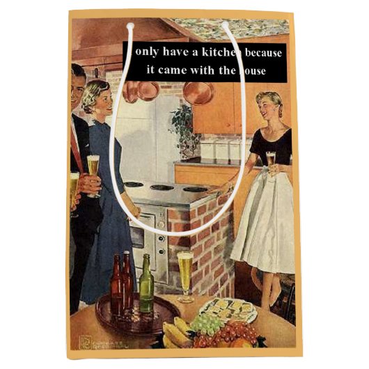 Sac Cadeau Moyen Mariage Ancien Cuisine de Fête Prénuptiale Blagues (Devant)