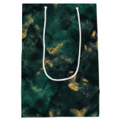 Sac Cadeau Moyen Mariage au marbre vert émeraude (Dos)