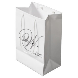 Sac Cadeau Moyen Mariage Bridesmaid Cadeau Monogramme Chic Moderne