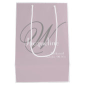 Sac Cadeau Moyen Mariage Bridesmaid Cadeau Monogramme Script élégan (Dos)