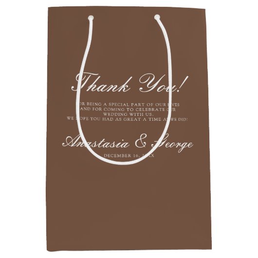 Sac Cadeau Moyen Mariage Brown Pastel (Devant)