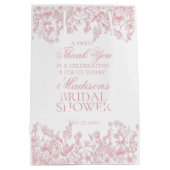 Sac Cadeau Moyen Mariage Champêtre Rose Chinoiserie Vintage (Dos)