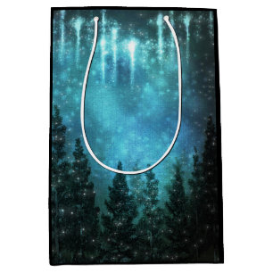 Sac Cadeau Moyen Mariage Champêtre Rustique avec Lumières Étoilées 