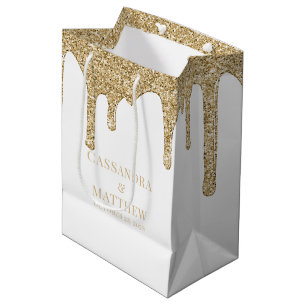 Sac Cadeau Moyen Mariage Chic Gold Sparkle Parties scintillant Driv