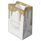 Sac Cadeau Moyen Mariage Chic Gold Sparkle Parties scintillant Driv (Dos Angle)
