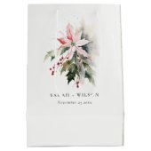 Sac Cadeau Moyen Mariage d'aquarelle de la feuille de fruits de Poi (Dos)