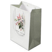 Sac Cadeau Moyen Mariage d'aquarelle de la feuille de fruits de Poi (Dos Angle)