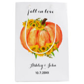 Sac Cadeau Moyen Mariage d'automne Fleur de citrouille orange (Devant)