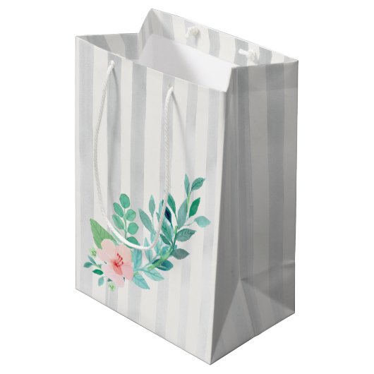 Sac Cadeau Moyen Mariage de Bohême  Floral (Devant Angle)