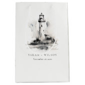 Sac Cadeau Moyen Mariage de croquis noir et blanc (Devant)