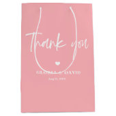 Sac Cadeau Moyen Mariage de Merci rose (Devant)