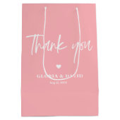 Sac Cadeau Moyen Mariage de Merci rose (Dos)