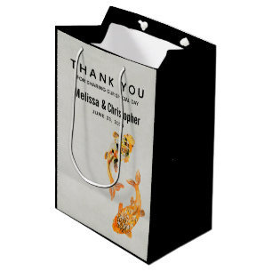 Sac Cadeau Moyen Mariage de poisson Gold Koi élégant