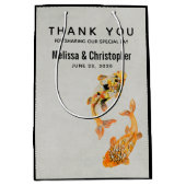 Sac Cadeau Moyen Mariage de poisson Gold Koi élégant (Devant)