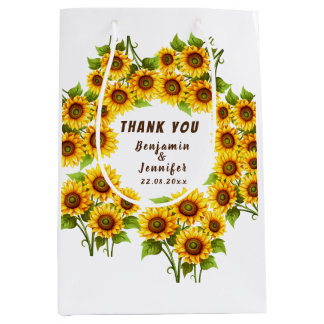 Sac Cadeau Moyen Mariage de tournesol de morden rustique personnali