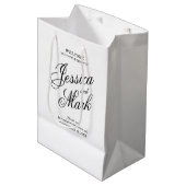 Sac Cadeau Moyen Mariage de typographie de script simple (Devant Angle)