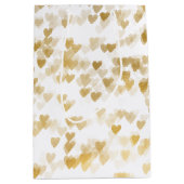 Sac Cadeau Moyen Mariage des Coeurs d'or romantiques (Devant)