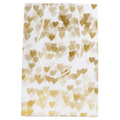 Sac Cadeau Moyen Mariage des Coeurs d'or romantiques (Dos)