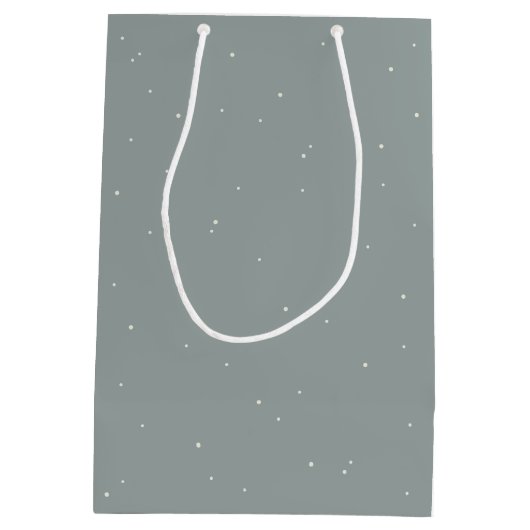 Sac Cadeau Moyen Mariage d'hiver Seafoam Green Snowberry+Eucalyptus (Dos)