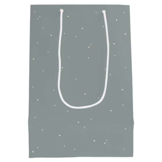 Sac Cadeau Moyen Mariage d'hiver Seafoam Green Snowberry+Eucalyptus (Dos)