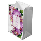 Sac Cadeau Moyen Mariage d'orchidées florales (Devant Angle)