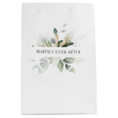 Sac Cadeau Moyen Mariage Élégant Verdure À jamais (Devant)