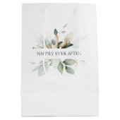 Sac Cadeau Moyen Mariage Élégant Verdure À jamais (Dos)