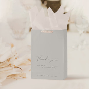 Sac Cadeau Moyen Mariage en ardoise légère Merci invité